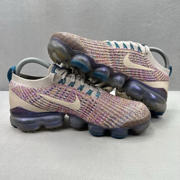 Womens Size 8 Nike Air VaporMax Flyknit 3 Shoes Desert Sand Running Sneakers - Picture 5 of 8